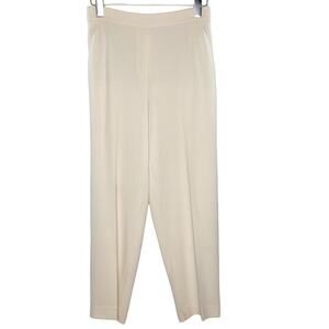 TAILORED by Rebecca Taylor 6 Pull On Pants Straight Leg Cream